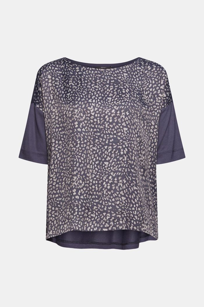 T-shirt met luipaardprint, LENZING™ ECOVERO™, DARK BLUE, detail image number 7