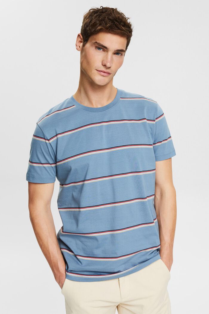 Jersey T-shirt met streepmotief, BLUE, detail image number 0