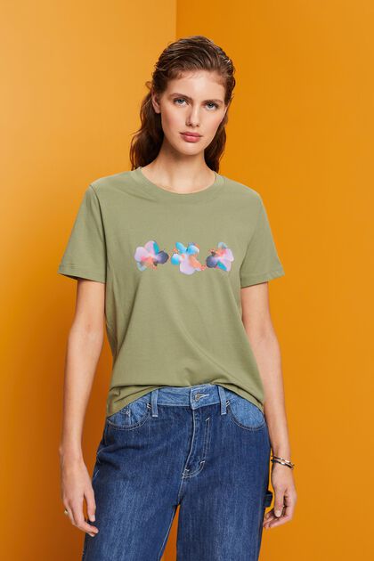 Katoenen T-shirt met bloemetjesprint