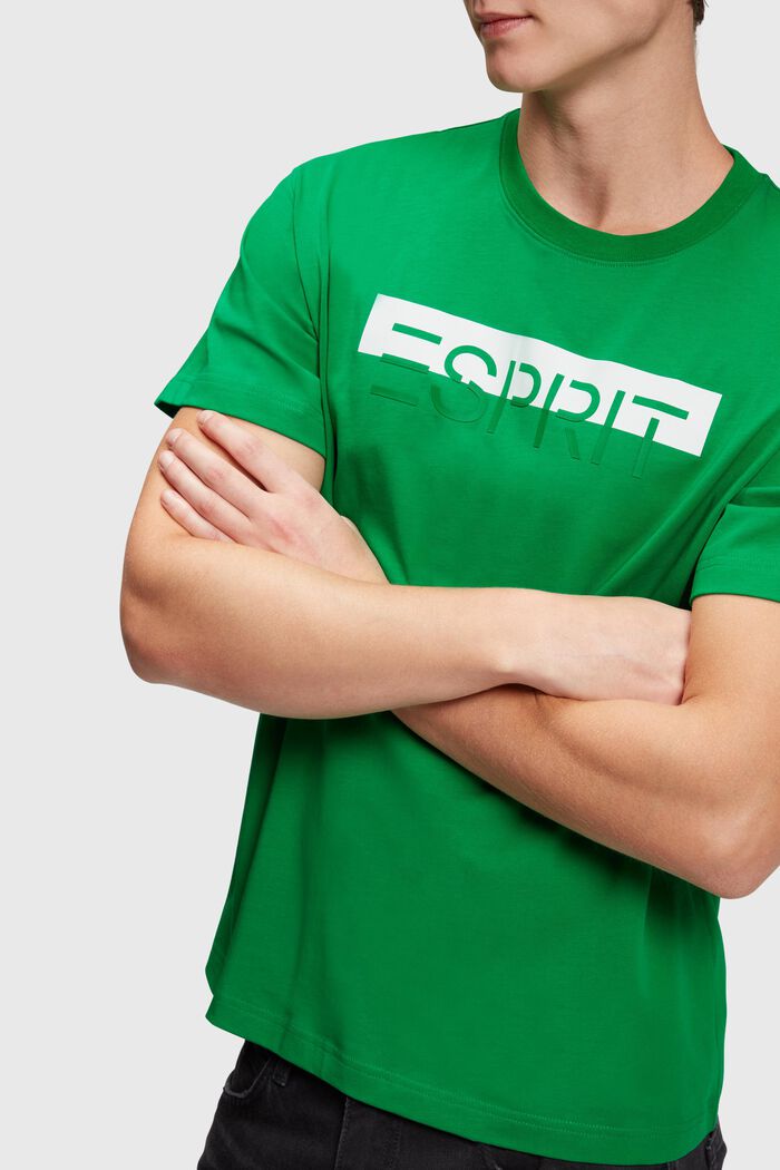 T-shirt met logo, GREEN, detail image number 2