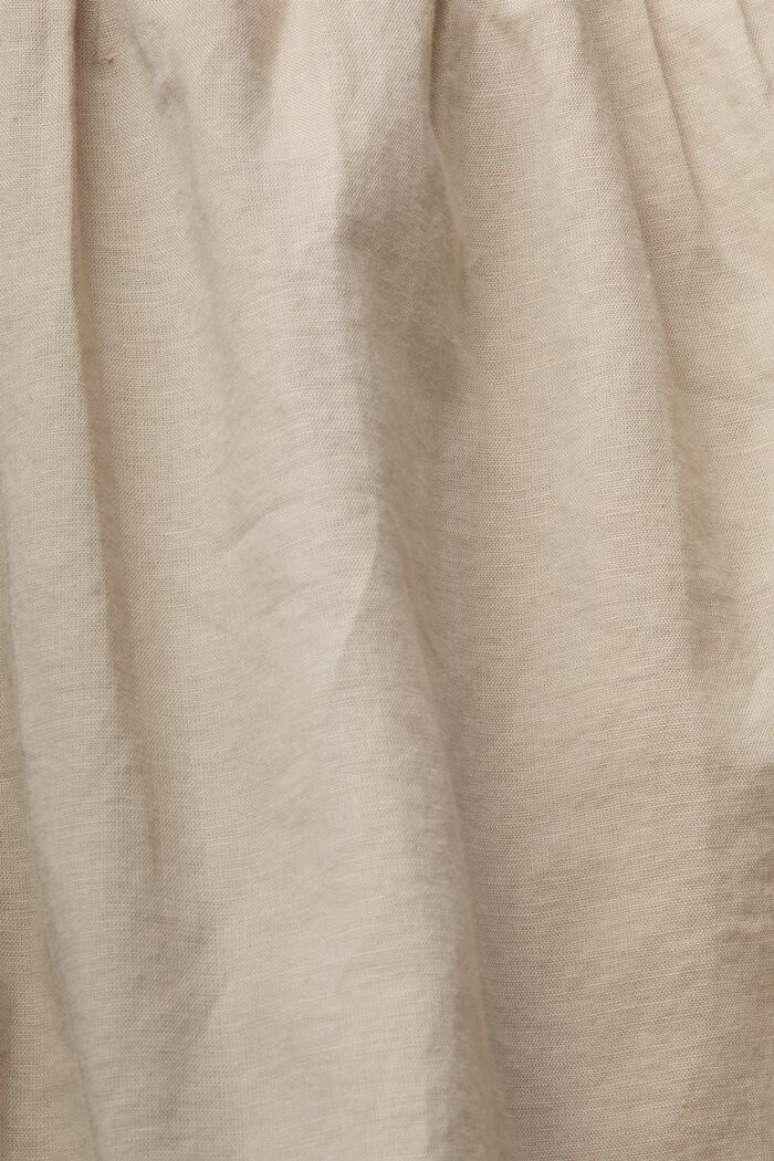Van een linnenmix: jurk met knoopsluiting, LIGHT TAUPE, detail image number 4