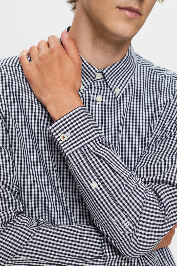 Vichy-buttondownshirt, 100% katoen, NAVY, detail image number 2