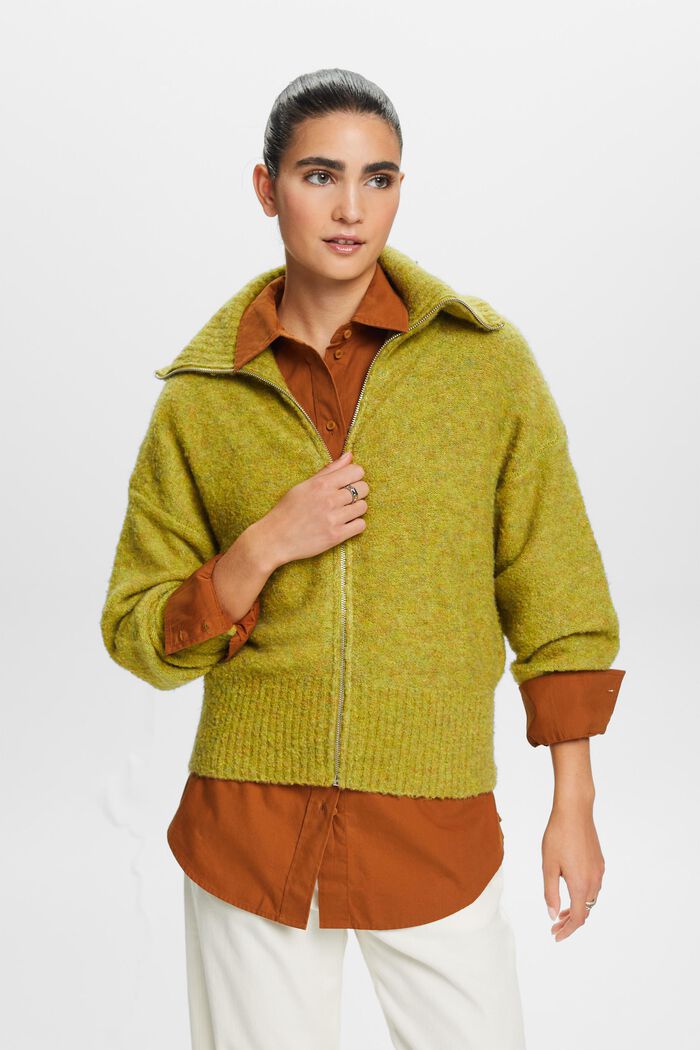 Sweaters cardigan, PISTACHIO GREEN, detail image number 4
