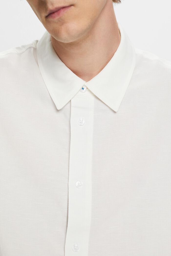 Shirt met korte mouwen, linnenmix, WHITE, detail image number 2