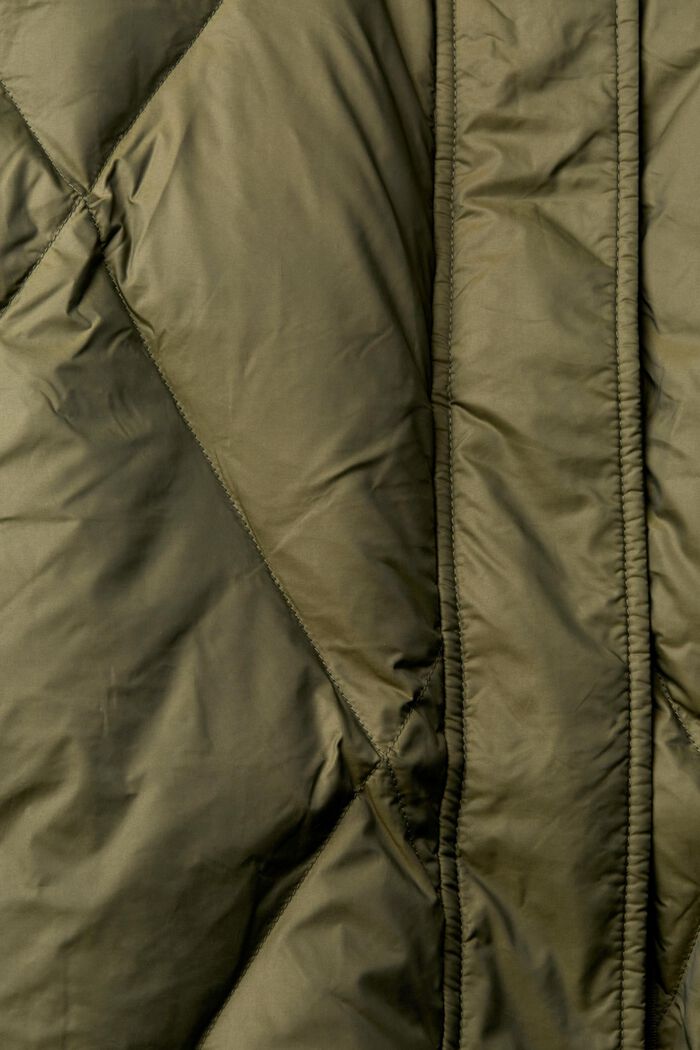 Donzen mantel met afneembare capuchon, DARK KHAKI, detail image number 6