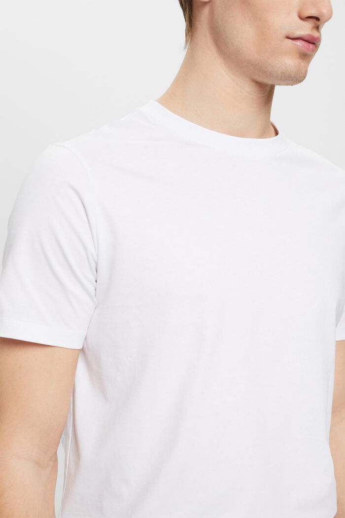 T-shirt van jersey met ronde hals, WHITE, detail image number 2