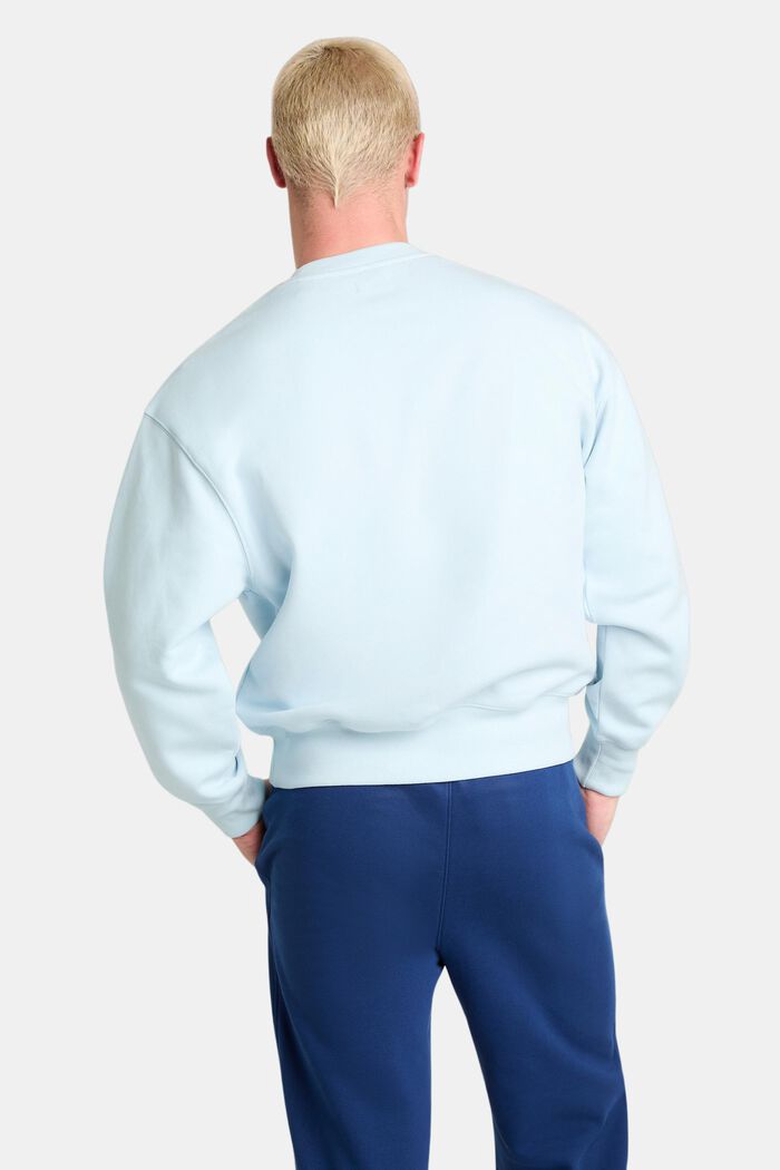 Uniseks logo-sweatshirt van katoenen fleece, PASTEL BLUE, detail image number 3