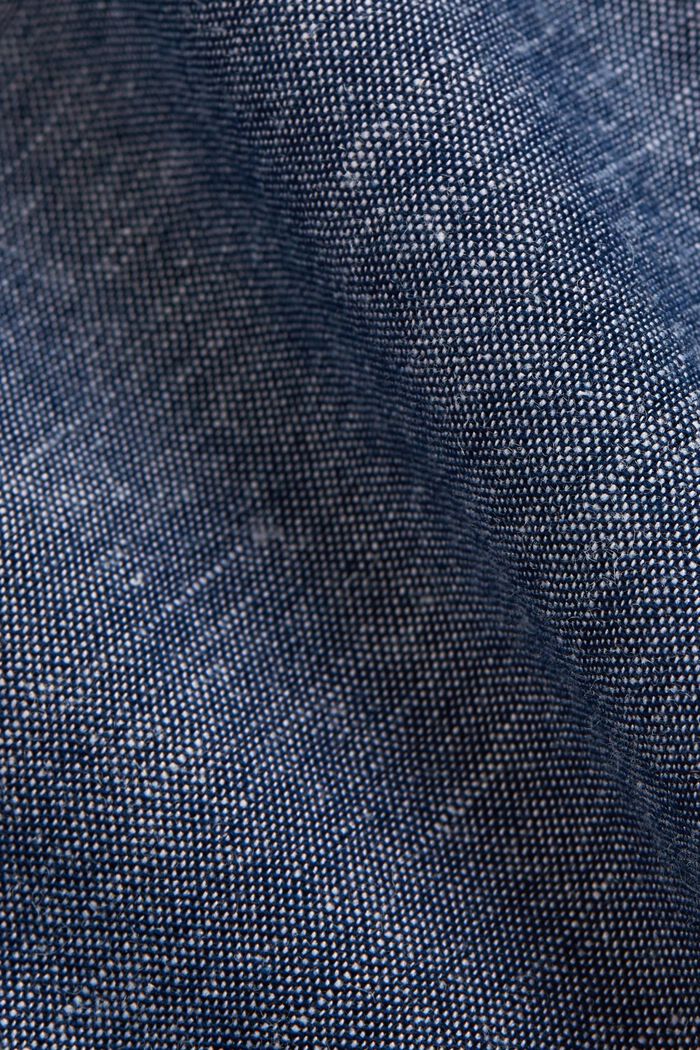 Linnen/biologisch katoen: overhemd met korte mouwen, NAVY, detail image number 4