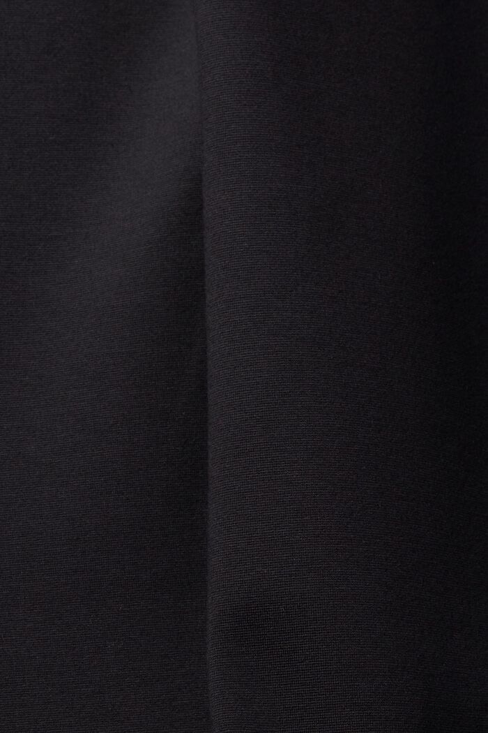 Jersey broek met hoge taille en cropped pijpen, BLACK, detail image number 5