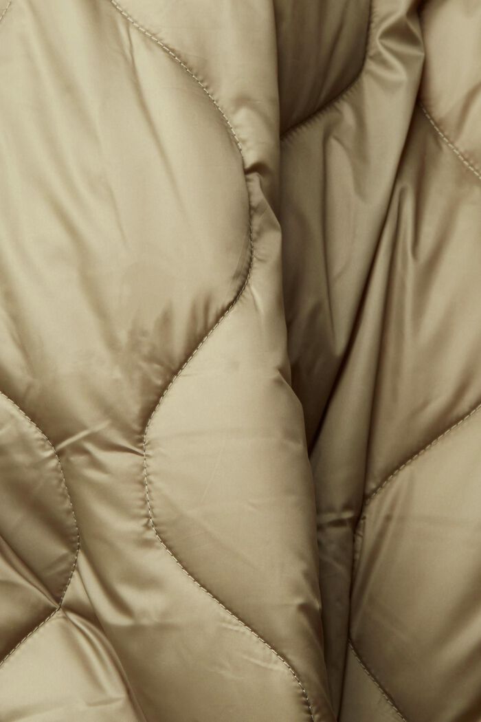 Gewatteerde mantel met contrasterende voering, PALE KHAKI, detail image number 5