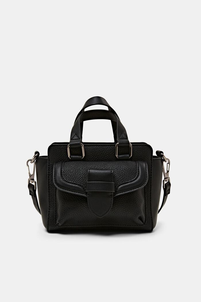 City bag in leerlook, BLACK, detail image number 0