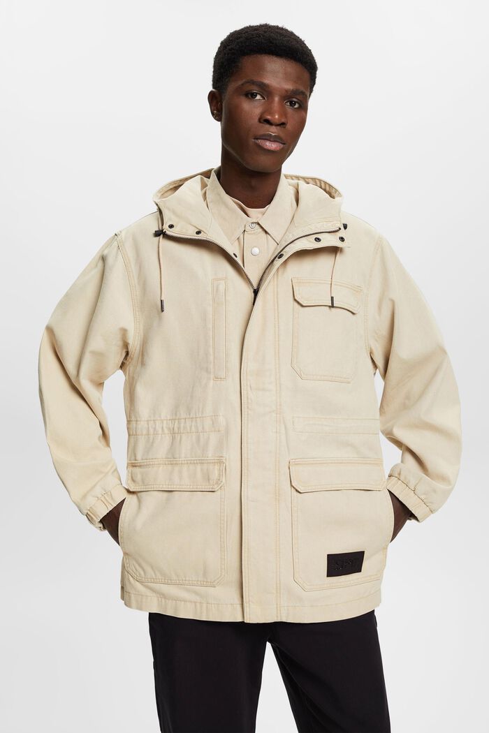 Field jacket van zwaar katoen, SAND, detail image number 0