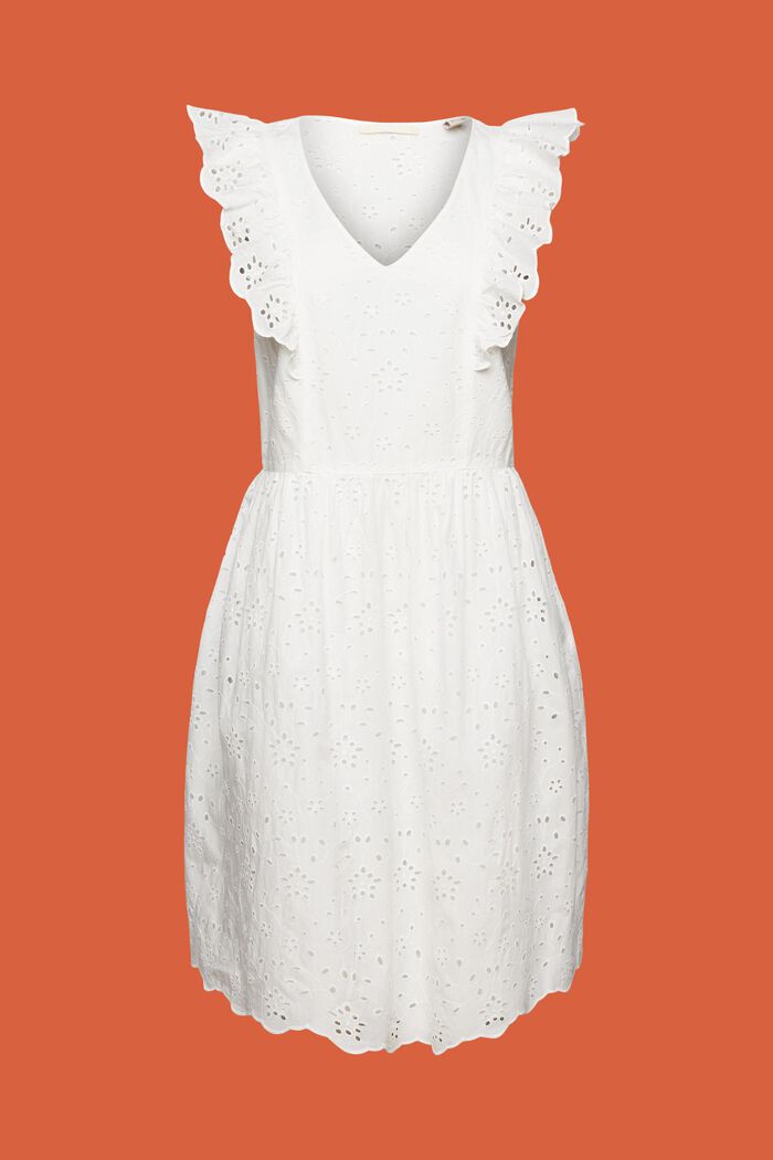 Kanten jurk van katoen, OFF WHITE, detail image number 5