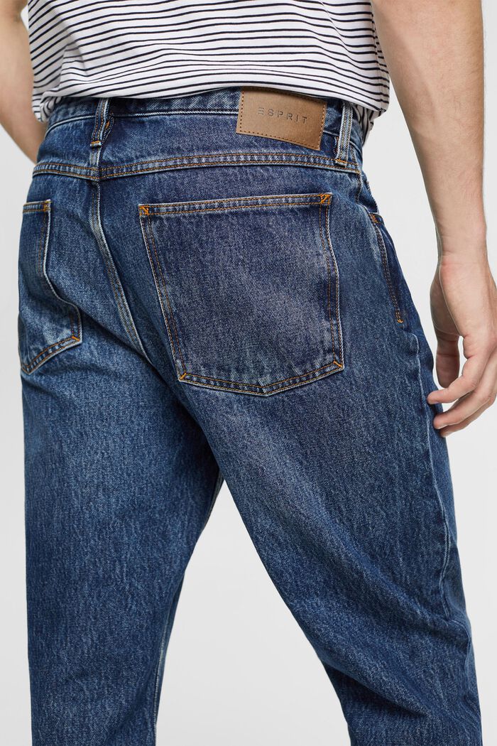 Jeans met rechte pijpen van duurzaam katoen, BLUE DARK WASHED, detail image number 4