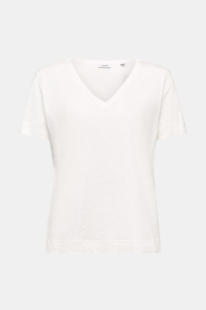 Jersey T-shirt met V-hals, OFF WHITE, detail image number 6