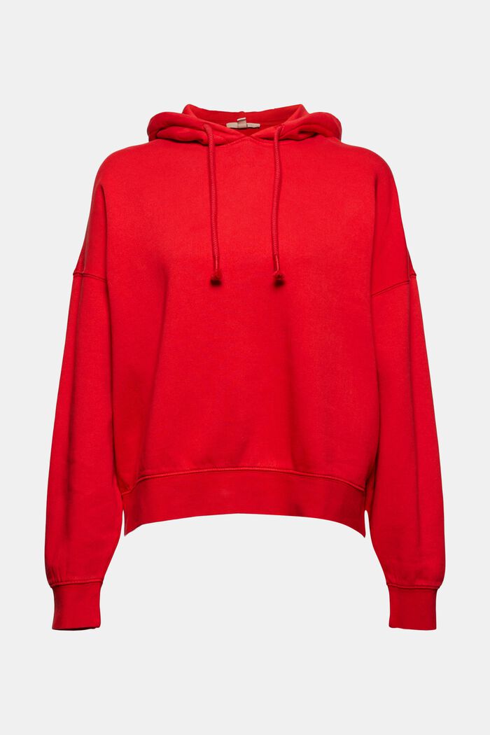 Relaxte hoodie met logo, 100% biologisch katoen, RED, detail image number 9