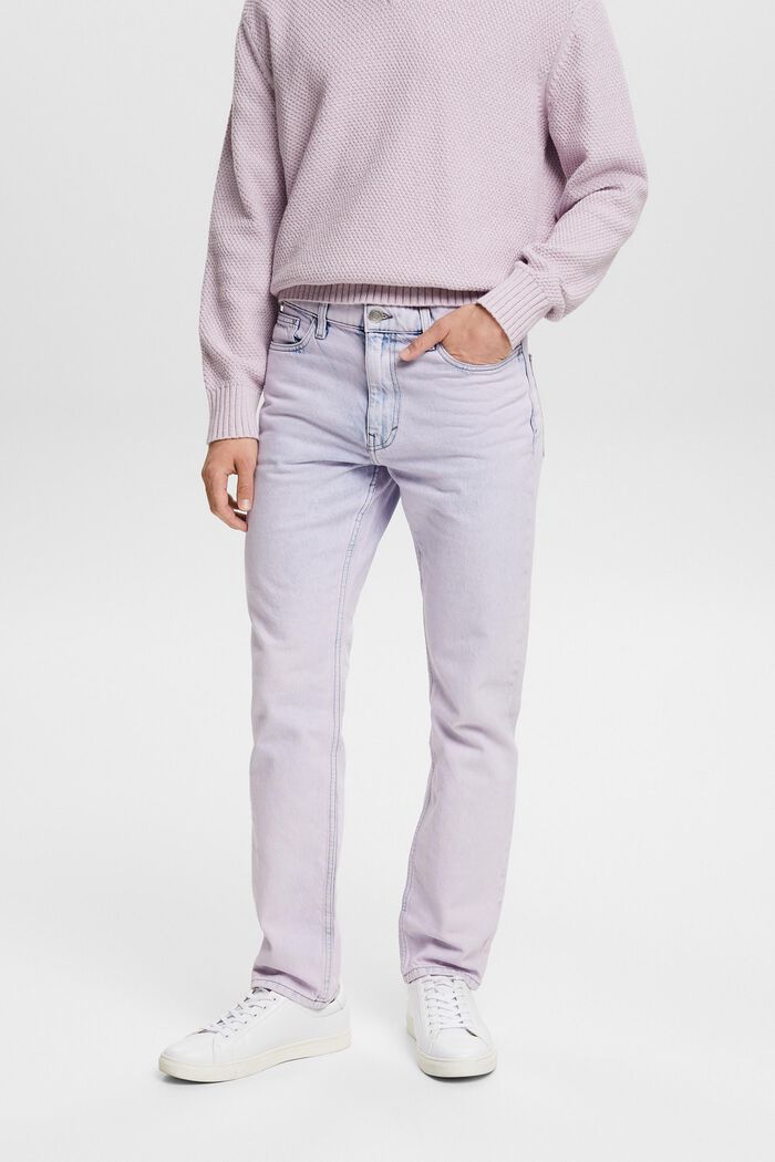 Jeans met middelhoge taille en rechte pijpen, LAVENDER, detail image number 0