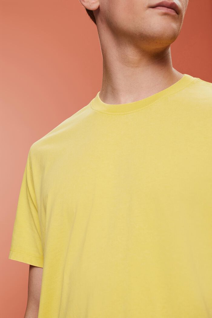 Garment-dyed jersey T-shirt, 100% katoen, DUSTY YELLOW, detail image number 2