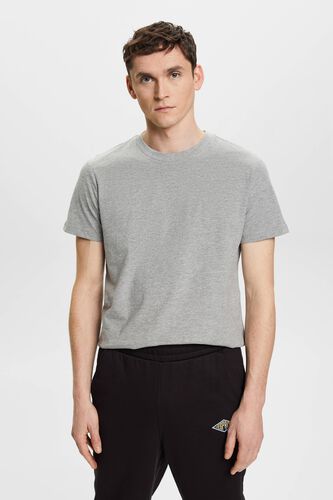 Zwart Slim fit T-shirt met ronde hals
