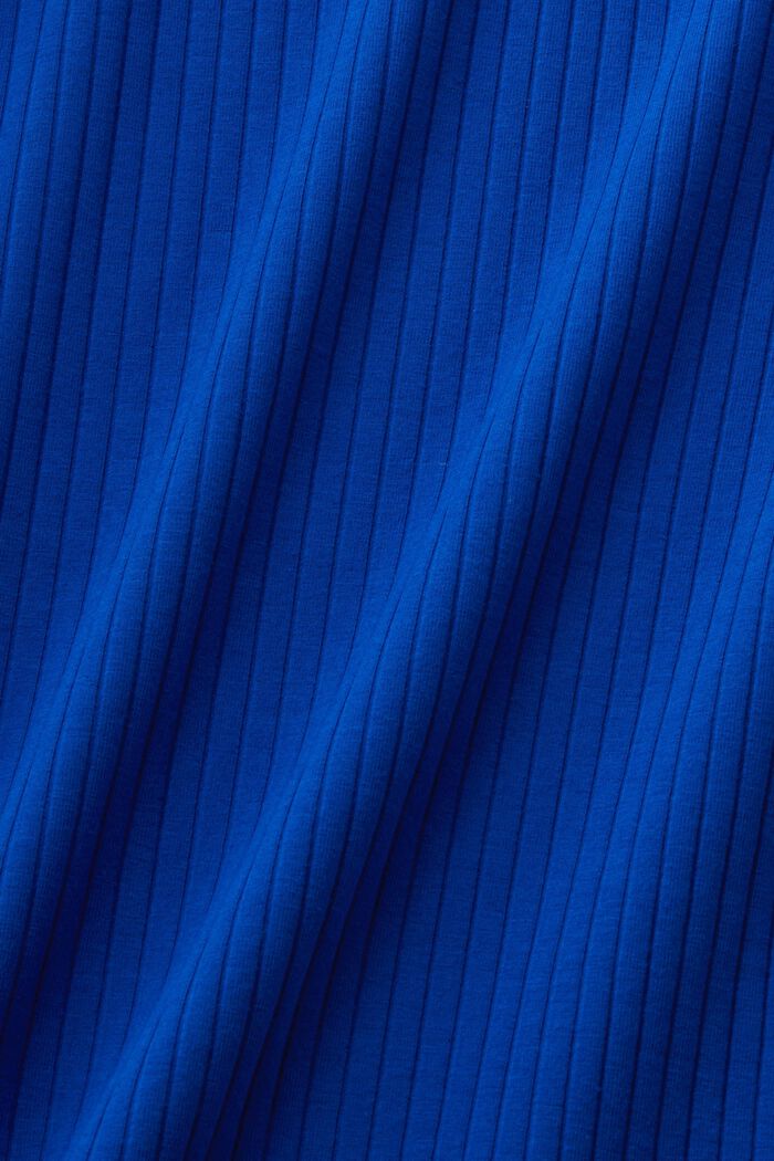 Geribde, off-the-shoulder midi-jurk, BRIGHT BLUE, detail image number 5