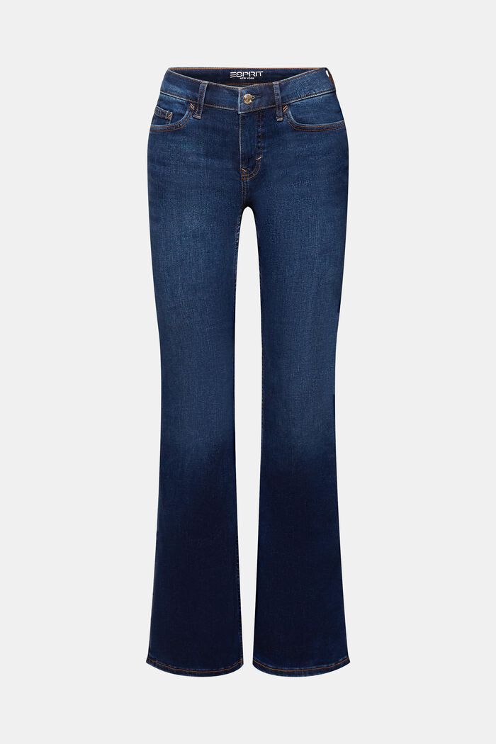 Bootcut jeans met middelhoge taille, BLUE DARK WASHED, detail image number 6