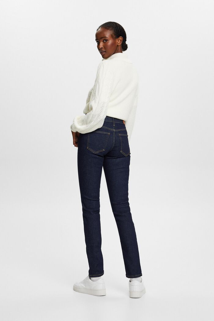 Gerecycled: slim fit jeans met middelhoge taille, BLUE RINSE, detail image number 3
