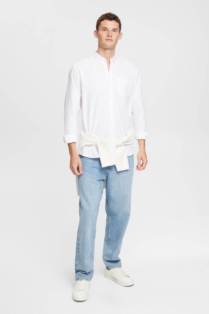 Overhemd met buttondownkraag, WHITE, detail image number 1