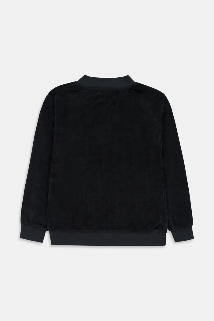 Fluwelen sweatshirt, BLACK, detail image number 1