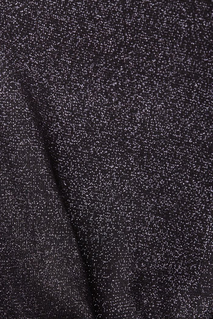 Kort vest met V-hals en glittereffect, BLACK, detail image number 5
