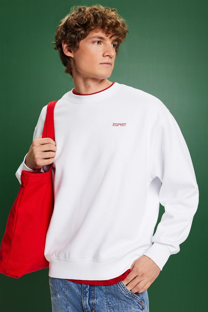 Sweatshirt met grafisch logo, WHITE, detail image number 0