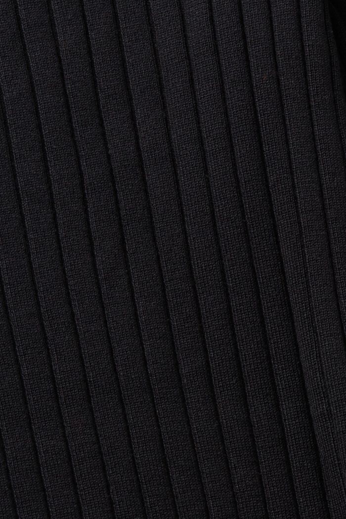 Gestreepte trui met ribbreisel, BLACK, detail image number 5