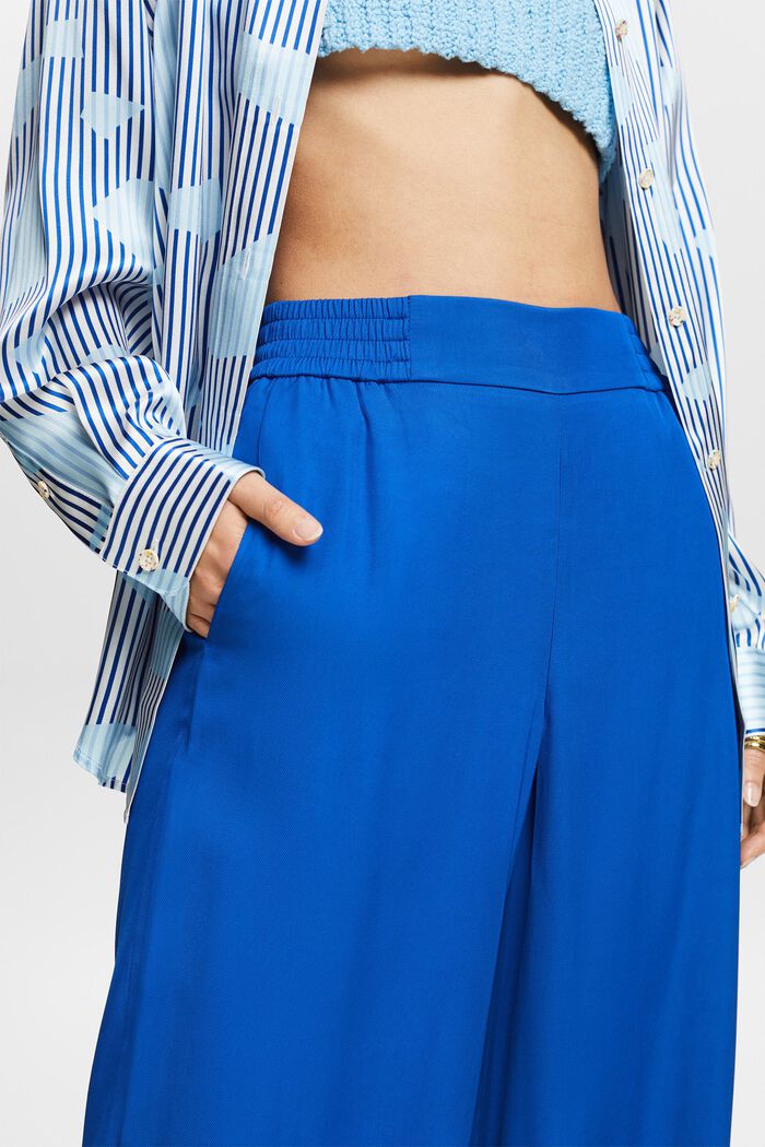 Pull-on broek van twill met wijde pijpen, BRIGHT BLUE, detail image number 4