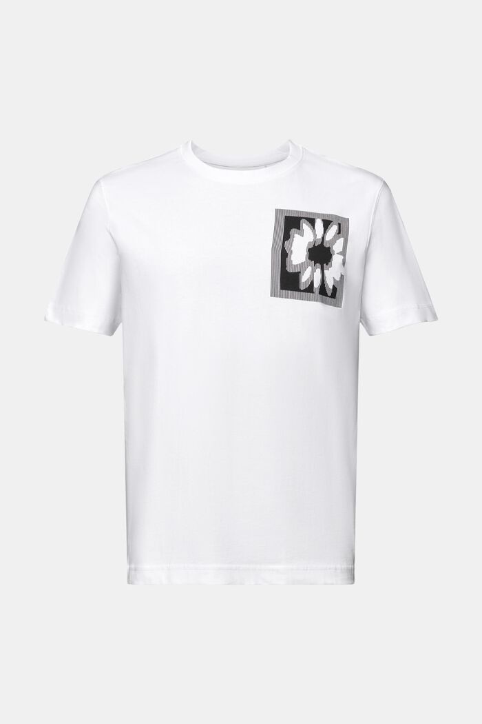 T-shirt met logo en bloemenprint, WHITE, detail image number 6