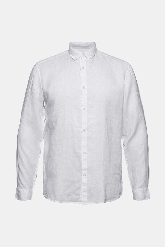Buttendownoverhemd van 100% linnen, WHITE, detail image number 8