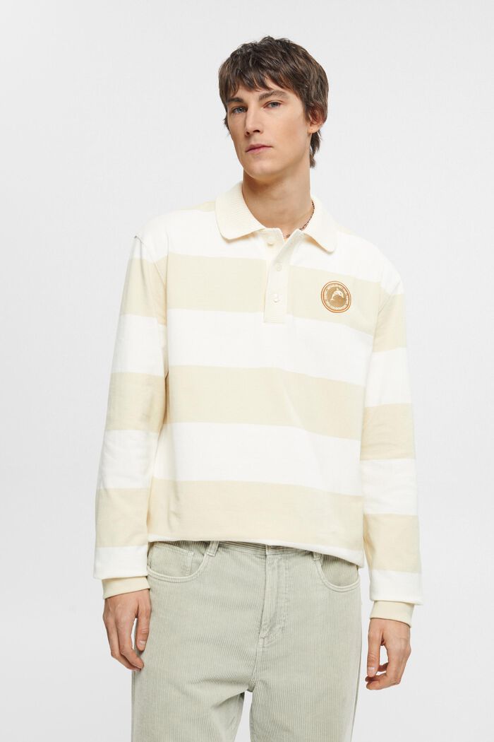 Gestreepte rugbypolo, OFF WHITE, detail image number 0