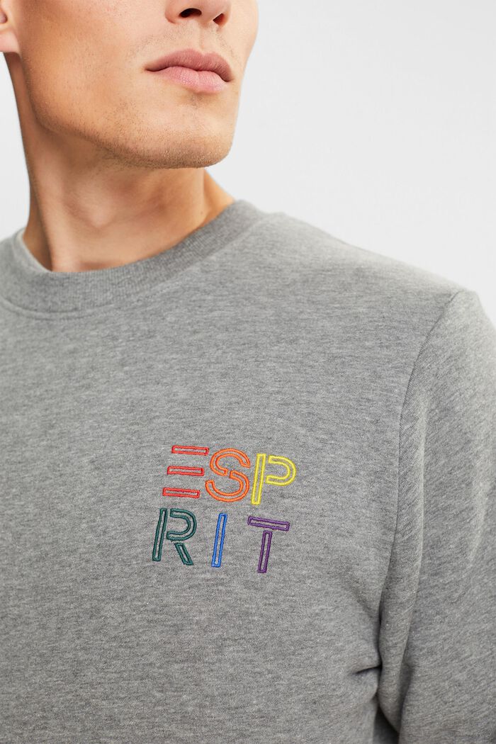 Sweatshirt met kleurrijk logoborduursel, MEDIUM GREY, detail image number 3