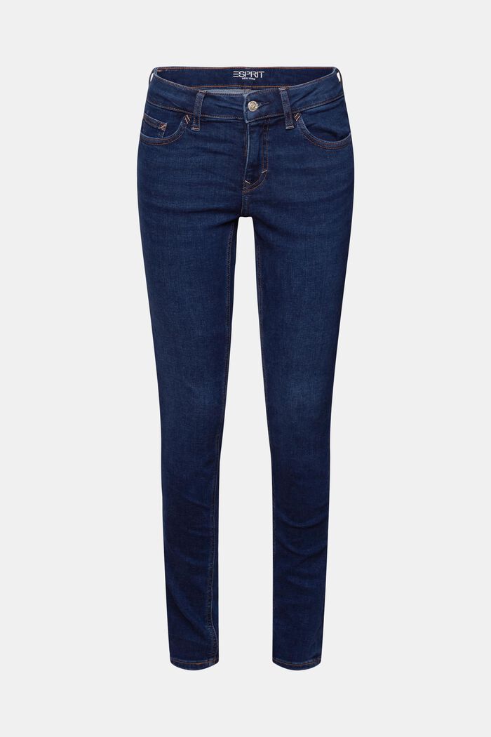 Skinny jeans met middelhoge taille, BLUE LIGHT WASHED, detail image number 6