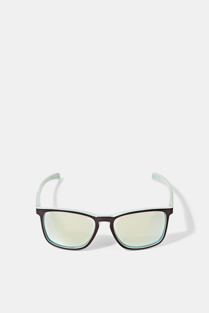 Sportieve zonnebril met spiegelglazen, TURQUOISE, detail image number 0