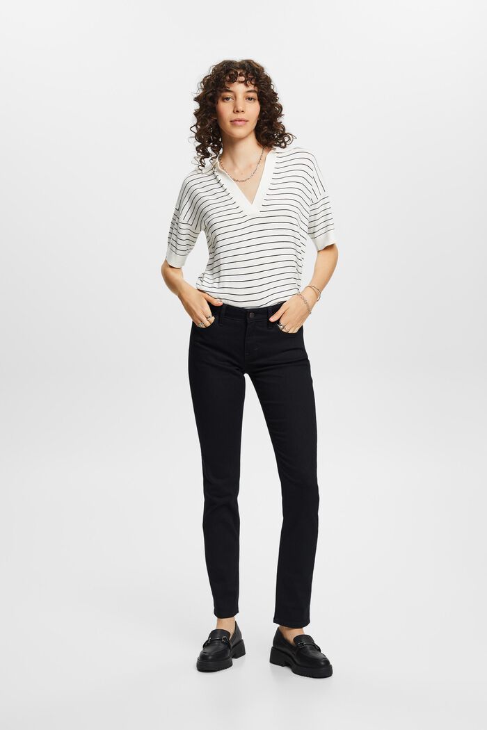 Slim fit jeans met middelhoge taille, BLACK RINSE, detail image number 5