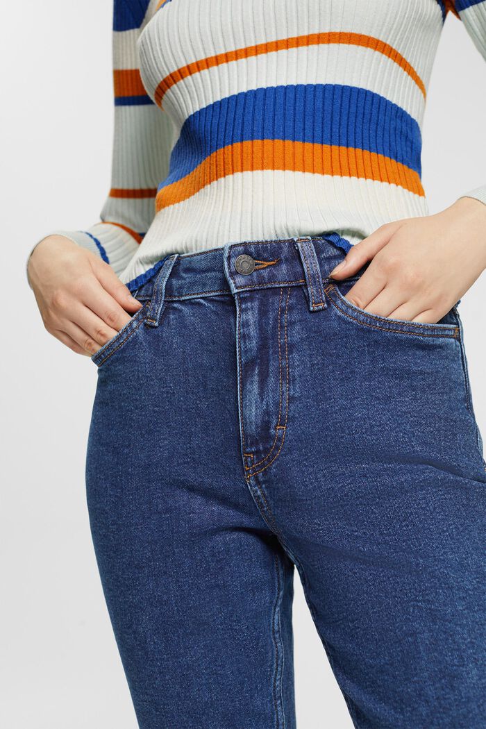 Jeans met mom fit, BLUE DARK WASHED, detail image number 2