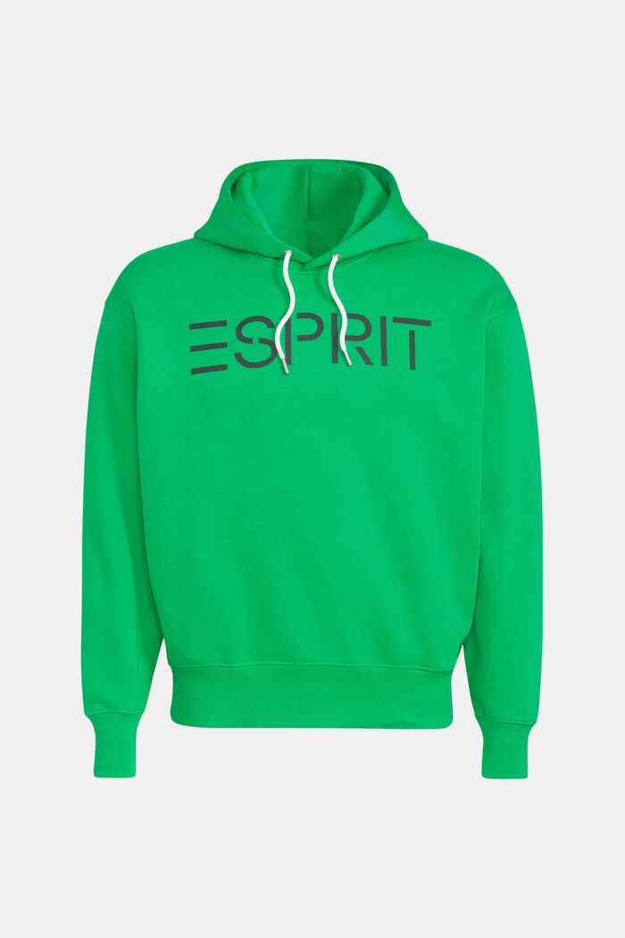 Uniseks hoodie van fleece met logo, GREEN, detail image number 6