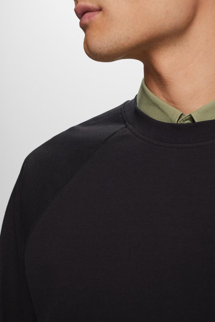 Basic sweatshirt, katoenmix, BLACK, detail image number 2