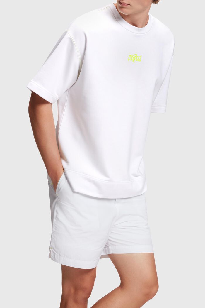 Sweatshirt met comfortabele pasvorm en neonkleurige print, WHITE, detail image number 0