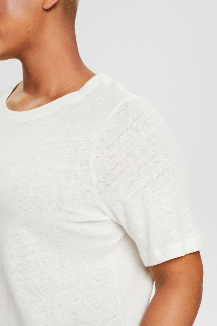 CURVY met linnen: basic T-shirt, OFF WHITE, detail image number 2