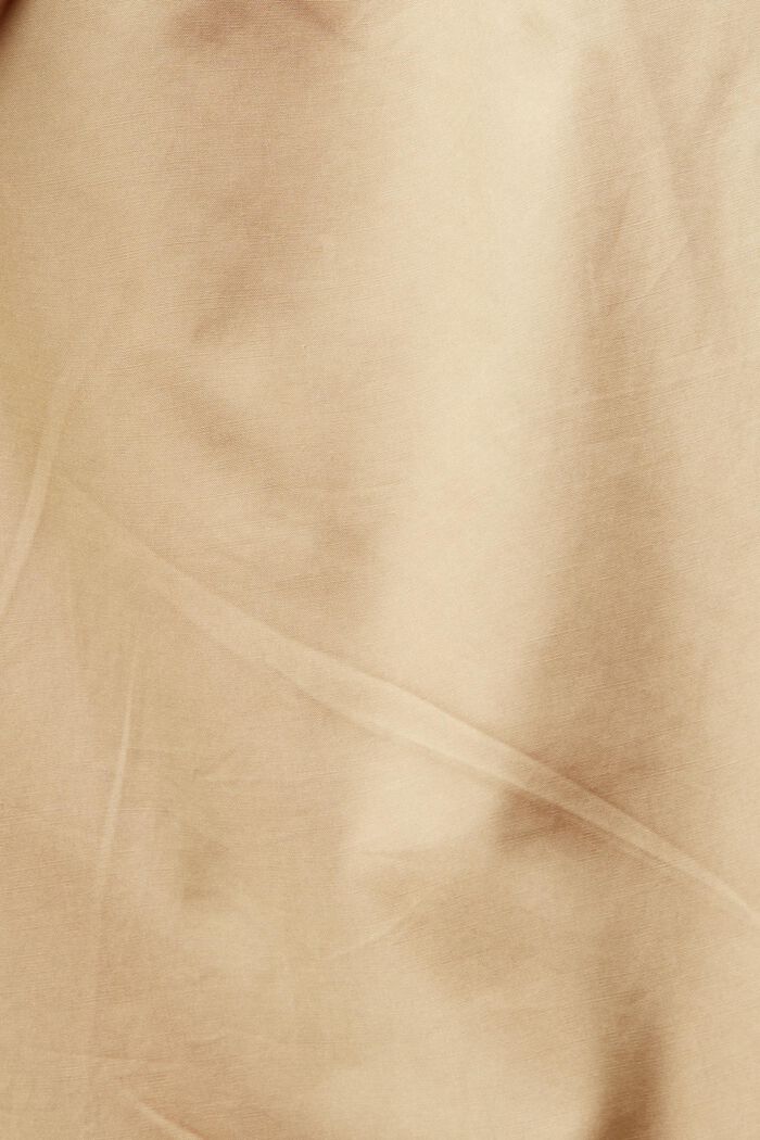 Popeline jumpsuit met ceintuur en wijde pijpen, BEIGE, detail image number 4