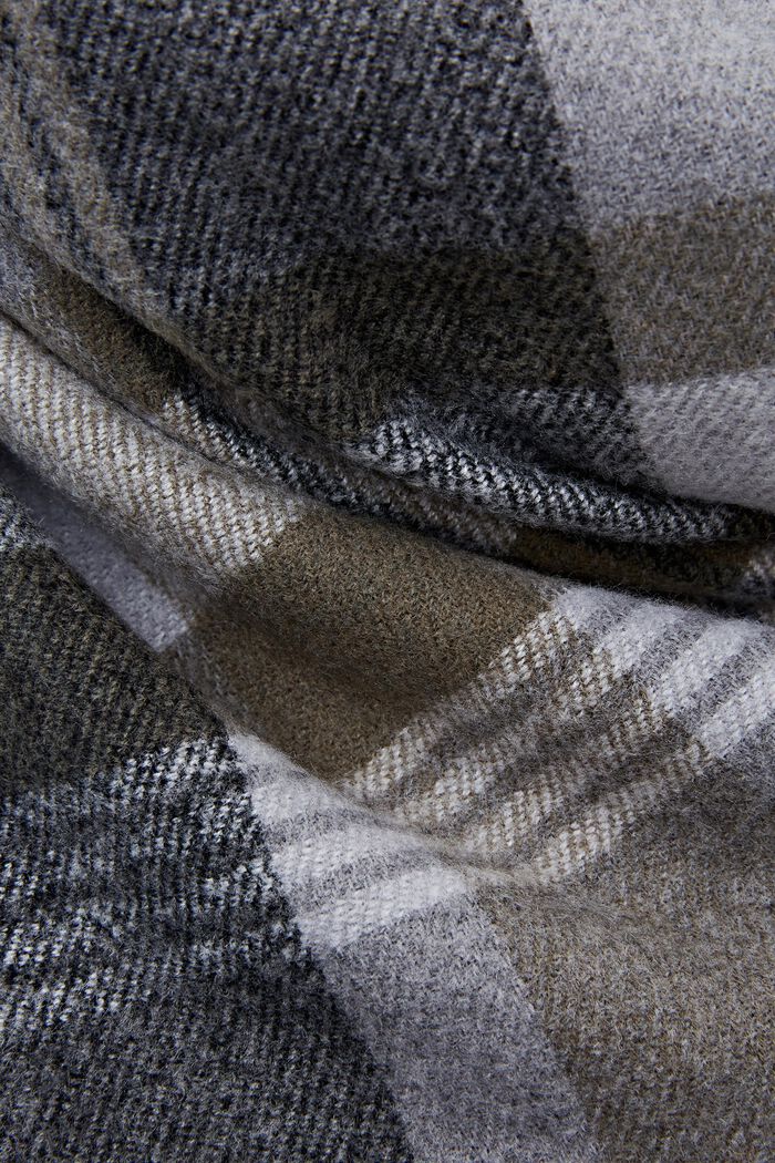 Geruite sjaal, katoenmix, MEDIUM GREY, detail image number 1