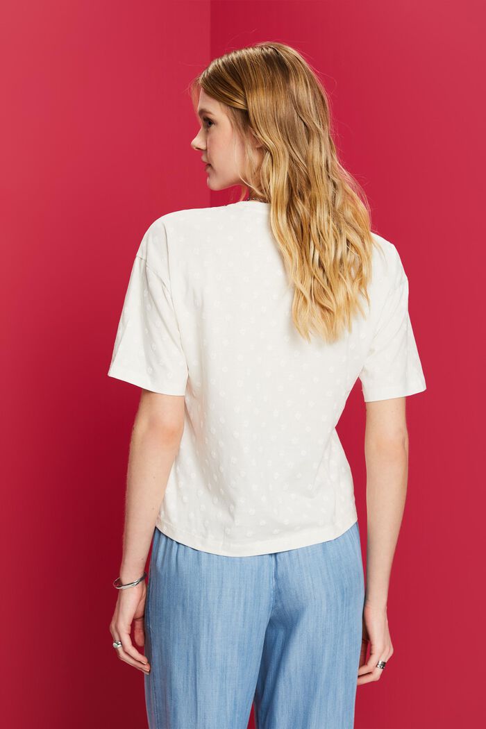 Ton-sur-ton T-shirt met print, 100% katoen, OFF WHITE, detail image number 3