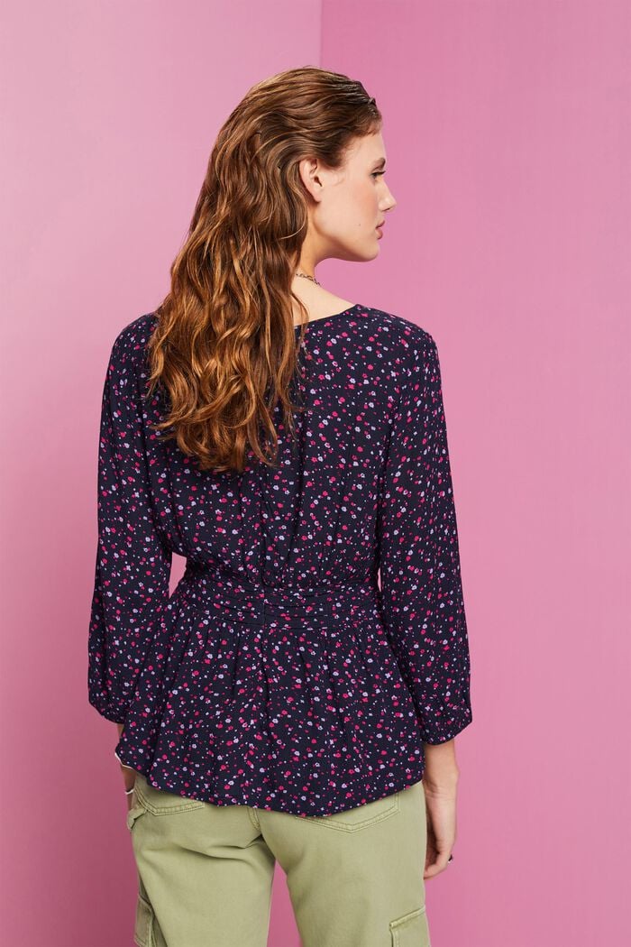 Peplum blouse, NAVY, detail image number 3