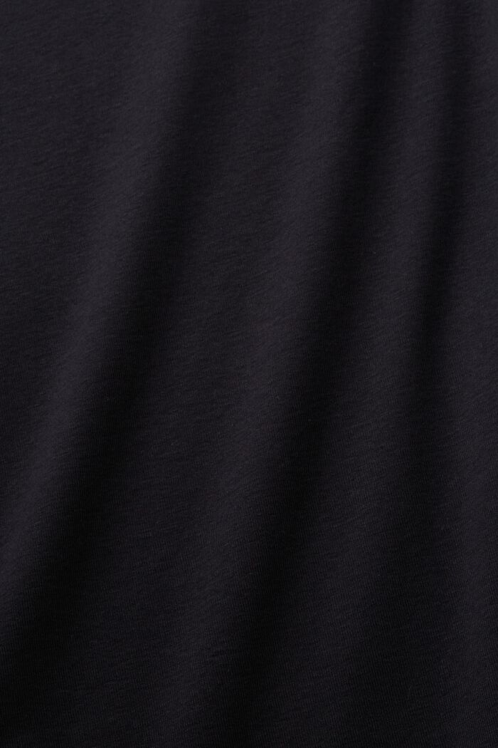 T-shirt met ronde hals, 100% katoen, BLACK, detail image number 5