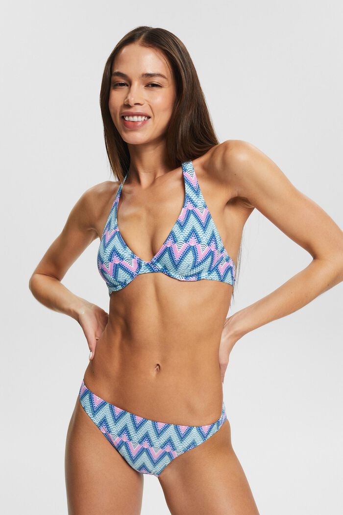 Gerecycled: bikinislip met motief, BRIGHT BLUE, detail image number 0